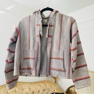 Vintage Urban Renewal Mexican Baja Hoodie Sweatshirt Jacket Drug Rag VTG S M